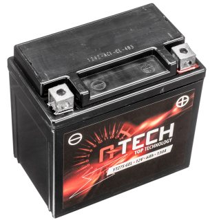 a Gelová baterie A-TECH YTZ7S GEL, 6Ah, 130A, rozměr 113x70x105 