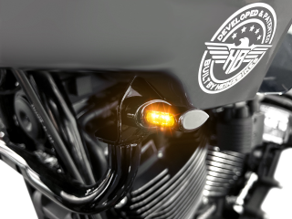 Blinkry pro motocykly HEINZ BIKES TURN SIGNALS verze MICRO ST pro Harley-Davidson® LOW RIDER ST od roku 2022, barva černá, pár