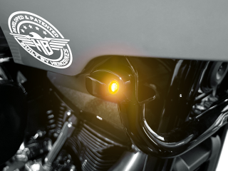Blinkry pro motocykly HEINZ BIKES TURN SIGNALS verze NANO ST pro Harley-Davidson® LOW RIDER ST od roku 2022, barva černá, pár