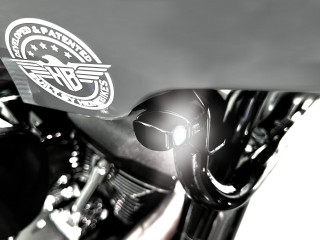 Poziční světla / blinkry pro motocykly HEINZ BIKES TURN SIGNALS verze NANO ST pro Harley-Davidson® LOW RIDER ST od roku 2022, barva černá, pár