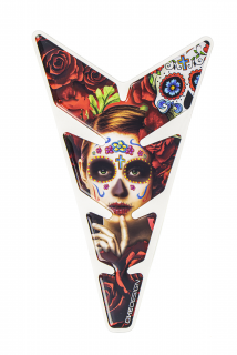 Samolepka - tank pad na nádrž motocyklu ONEDESIGN MOON MEX RED WOMAN rozměry 223 mm X 134 mm