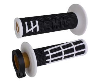 a Motokrosové rukojeti - gripy ODI EMIG V2 2.0 LOCK-ON pro 2-takty/4-takty, barva černá/bílá