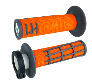 a Motokrosové rukojeti - gripy ODI EMIG V2 2.0 LOCK-ON pro 2-takty/4-takty, barva oranžová/graphite