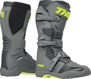a Dětské motokrosové boty / MX boty / motokrosová obuv THOR BLITZ XR barva šedá charcoal / lime, velikost US 6 /pár EU 38