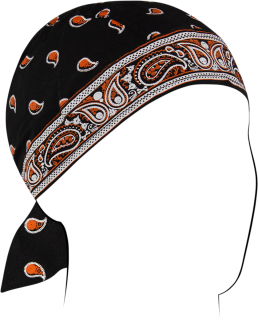 Bavlněný šátek na hlavu / pirátka ZANHEADGEAR FLYDANNA COTTON ČERNÁ/ORANŽOVÁ CLASSIC Z197