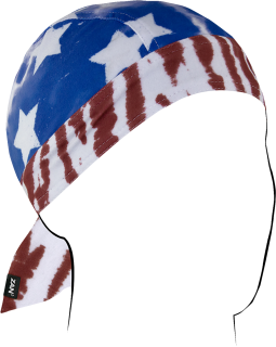 Šátek na hlavu / pirátka ZANHEADGEAR FLYDANNA SPORTFLEX STARS AND STRIPES TIE DYE ZL602