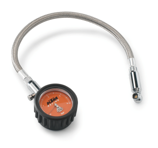 Pneuměřič KTM TYRE PRESSURE GAUGE 54829068000 , rozsah měření 0 bar - 4 bar