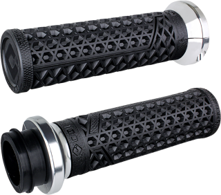 Gripy pro motocykly HARLEY-DAVIDSON rok 1984 a výš ODI CABLE VANS V-TWIN LOCK-ON™ GRIP SET pro řidítka o průměru 25,4 mm ( 1" ), barva černá/stříbrná - pár 