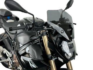 Plexi motocyklu WRS TOURING pro BMW S 1000 R rok 2022-2023, výška 31 cm, šíře 33 cm, barva tmavě kouřová