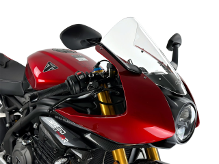 Plexi motocyklu WRS verze SPORT pro motocykly TRIUMPH SPEED TRIPLE 1200 RR ABS rok 2022-2023, výška 39 cm, šíře 26 cm, barva čirá 