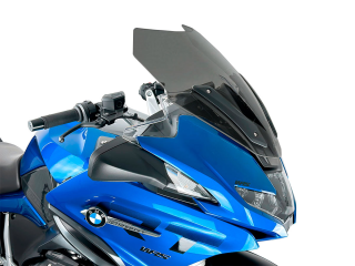 Plexi motocyklu WRS SPORT pro BMW R 1250 RT ABS rok 2021-2023, výška 52 cm až 59 cm, šířka 60 cm, barva tmavě kouřová