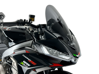 Plexi motocyklu WRS verze TOURING pro motocykly APRILIA TUONO 660 ABS viz popis rok 2021-2023, výška 38,5 cm, šíře 34 cm, barva tmavě kouřová