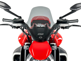 Plexi motocyklu WRS TOURING pro DUCATI DIAVEL V4 1200 ABS rok 2023, výška plexi 33,5 cm, šíře plexi 28 cm, barva kouřová