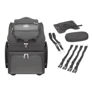 Zadní textilní motocyklová zavazadlová brašna SADDLEMEN BR4200 Back Seat / Sissy Bar/ Roller Bag, barva černá, objem 55,7 litrů