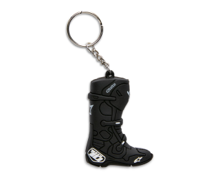 Gumová klíčenka ve tvaru motokrosové boty ALPINESTARS KEYFOB NEW TECH 10 BOOT černá, 1 kus 