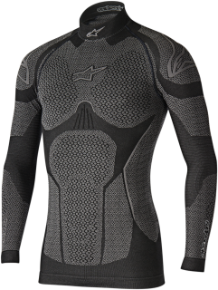 Bezešvé termo triko s dlouhým rukávem ALPINESTARS RIDE TECH TOP WINTER 4752117-106, barva černá/šedá  