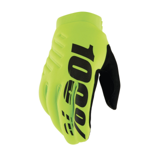 Motokrosové rukavice do chladného počasí  100% BRISKER žlutá fluo/černá 