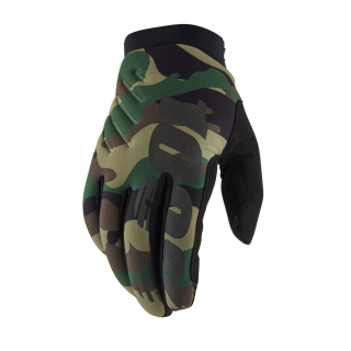Motokrosové rukavice do chladného počasí  100% BRISKER zelená camo 