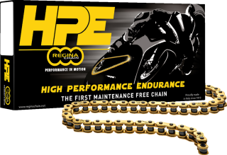Motocyklový řetěz REGINA CHAIN 520 HPE GG 108 článků, barva zlatá, včetně nýtovací spony