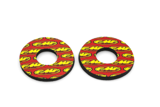 Kolečka na gripy / donuts FMF DONUTS GRIP - červená/žlutá, pár 