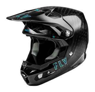 Nejvyšší model motokrosové přilby FLY RACING FORMULA S CARBON černá, skořepina z uhlíkových vláken 12K 