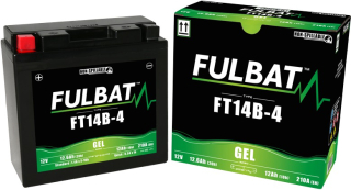 Gelová baterie / motobaterie FULBAT YT14B-4 GEL 12V 12Ah CCA 210 A , rozměr 150X69X145 , 1 kus