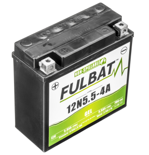 Gelová baterie / motobaterie FULBAT 12N5.5-4A GEL, 12V, 5.5AH, 55A, rozměry 135 x 60 x 130 mm