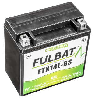 Gelová baterie / motobaterie FULBAT FTX14L-BS GEL, 12V, 12AH, 200A, rozměry 150 x 87 x 145 mm
