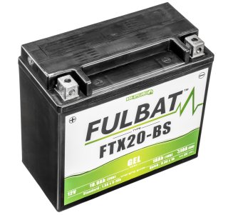 Gelová baterie / motobaterie FULBAT FTX20-BS GEL, 12V, 18AH, 310A, rozměry 175 x 87 x 155 mm 