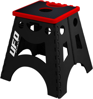 Pevný plastový motokrosový /enduro stojan pod motocykl UFO FOLDABLE STAND barva černá/červená