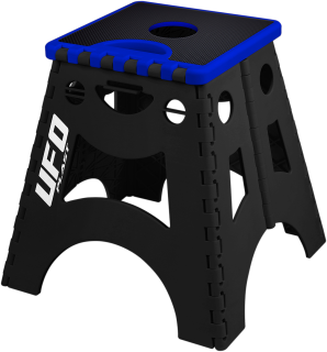 Pevný plastový motokrosový /enduro stojan pod motocykl UFO FOLDABLE STAND barva černá/modrá
