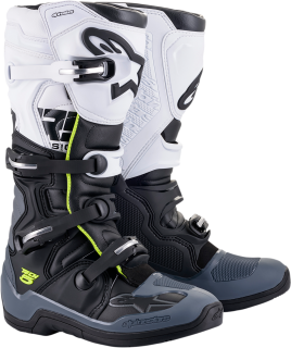 Motokrosové boty ALPINESTARS TECH 5 barva ČERNÁ/ŠEDÁ/BÍLÁ/ŽLUTÁ FLUO