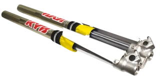 Textilní chrániče na vidlice / chrániče vidlic BLACKBIRD RACING FORK SEAL PROTECTOR - KRÁTKÁ VERZE, pro vidlice o průměru 45 až 50 mm, barva žlutá , pár