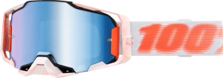 Motokrosové brýle 100% ARMEGA TUBULAR s modrým zrcadlovým sklem 