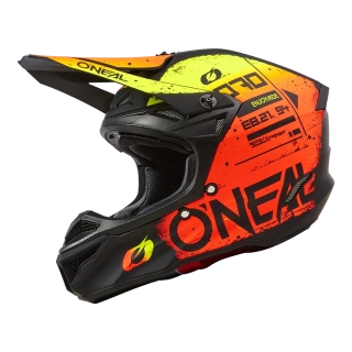 A Motokrosová přilba ONEAL 5 SRS SERIES SCARZ V.24 černá/červená/žlutá  fluo velikost XS , obvod hlavy 53-54 cm 