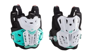 a Dámský chránič hrudi a zad LEATT 4.5 Jacki Chest Protector Fuel bílá/černá/zelená, jednotná velikost váha jezdkyně 50 - 90 KG, výška 160 - 180 CM