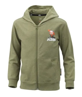 Dětská mikina na zip s kapucí KTM KIDS HERO ZIP HOODIE zelená