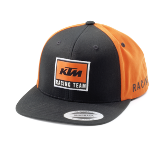 Pánská kšiltovka / čepice KTM TEAM FLAT CAP ČERNÁ/ORANŽOVÁ, rovný kšilt