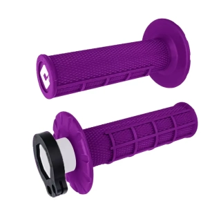 A Motokrosové rukojeti - gripy ODI  1/2 WAFFLE LOCK-ON pro 2-takty/4-takty, barva fialová