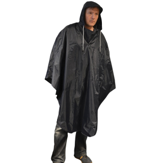 Pláštěnkové pončo / pláštěnka OXFORD Cape with Hood CL348 s kapucí barva černá 