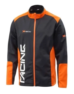 Softsheelová bunda bez kapuce na zip KTM X-BOW REPLICA TEAM SOFTSHELL JACKET černá/oranžová