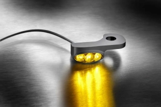 Led blinkr na řidítka motocyklu KELLERMANN DASH M 188.115 pro HARLEY DAVIDSON SOFTAIL rok 2018 a výš, pozice montáže přední pravá strana, 1 kus, rozměr 25 x 50 x 13 mm