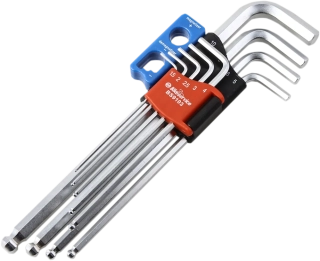 Sada L klíčů s magnetickým zakončením BIKESERVICE MAGNETIC BALL-END HEX BS9103 , 9 kusů  