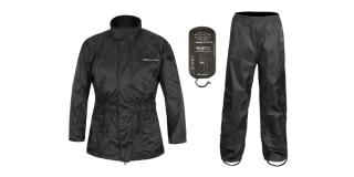 Nepromokavý set - pláštenka - bunda + kalhoty NOX/4SQUARE LOW černá / reflexní prvky