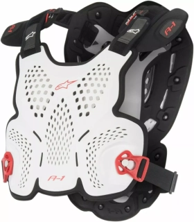 Hrudní / zádový chránič  ALPINESTARS A-1 ROAST GUARD BÍLÝ/ČERNÝ/ČERVENÝ velikost M/L