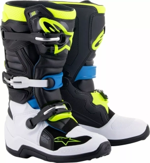 a Dětské motokrosové boty / MX obuv ALPINESTARS TECH 7S , M132-26 , barva černá/modrá/žlutá fluo velikost 37 / US4