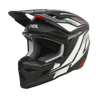 a Dětská motokrosová přilba / MX helma ONEAL 3SRS VERTICAL barva černá/červená fluo, velikost M pro obvod hlavy 51-52 cm 