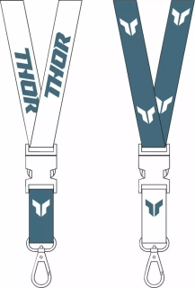 Klíčenka - šňůrka na klíče THOR LANYARD THOR STEEL/WHITE - dvoubarevná, 1 kus