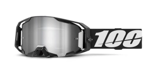 Motokrosové / enduro brýle 100% ARMATIC ČERNÁ/BÍLÁ zrcadlově stříbrný objektiv, 50060-00001
