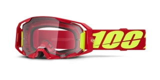Motokrosové / enduro brýle 100% ARMATIC RED čirý objektiv , 50059-00005